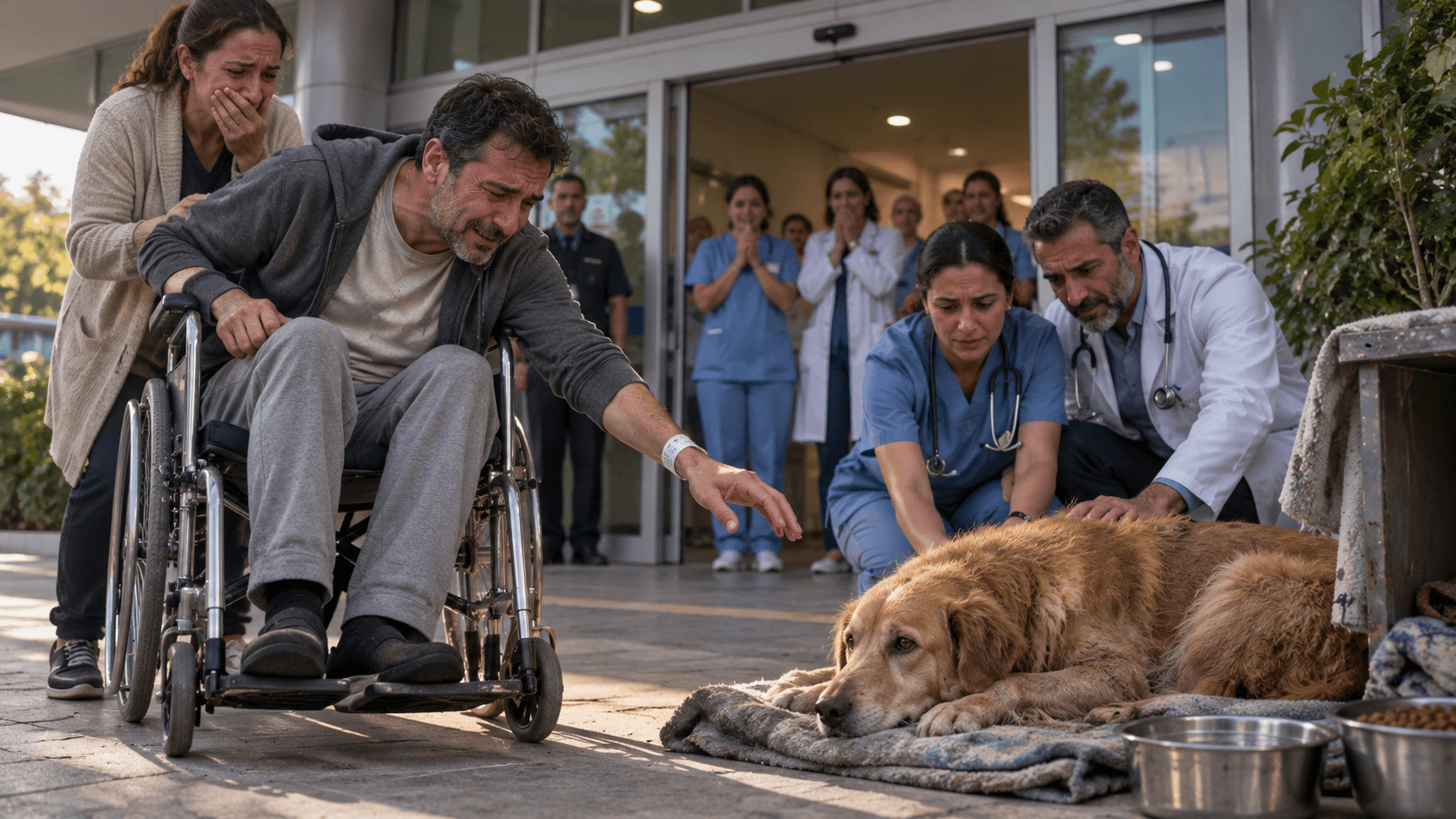 Este Cachorro Fiel Esperou Três Meses pelo Dono na Porta do Hospital — Mas o Que Aconteceu no Reencontro Fez Todos Chorarem
